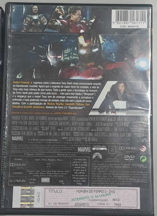 Pack 4 Filmes da Marvel (Homem de Ferrro, Dr. Estranho)