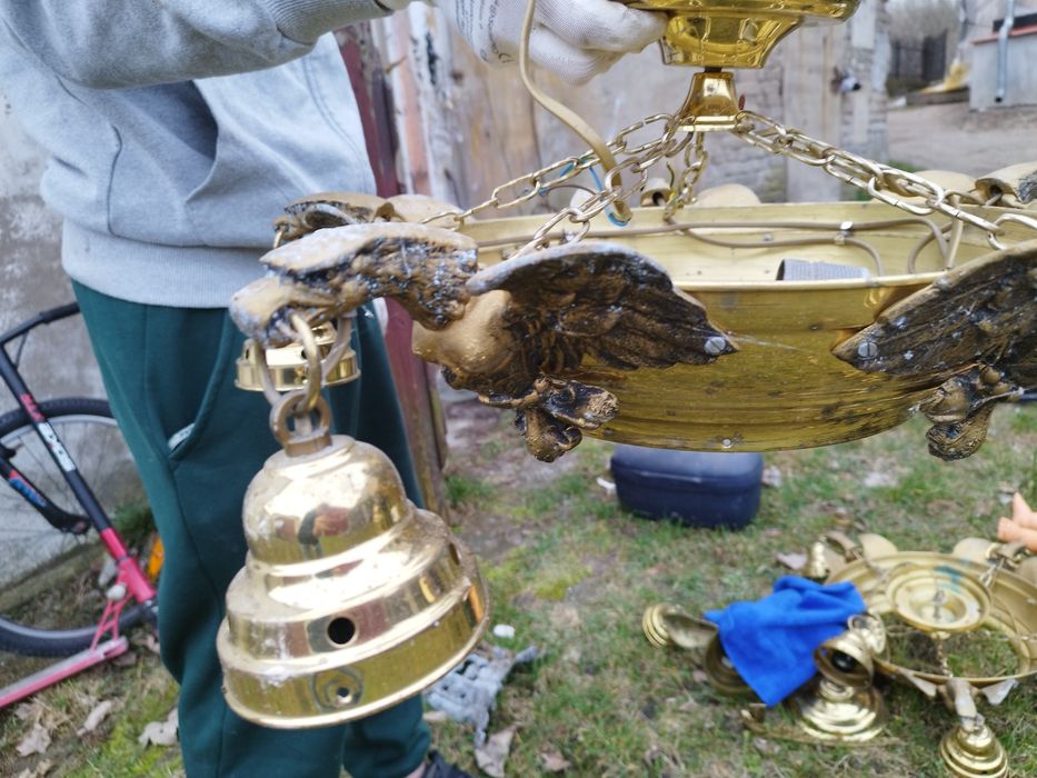 Dwa Żyrandole Z mosiądzu