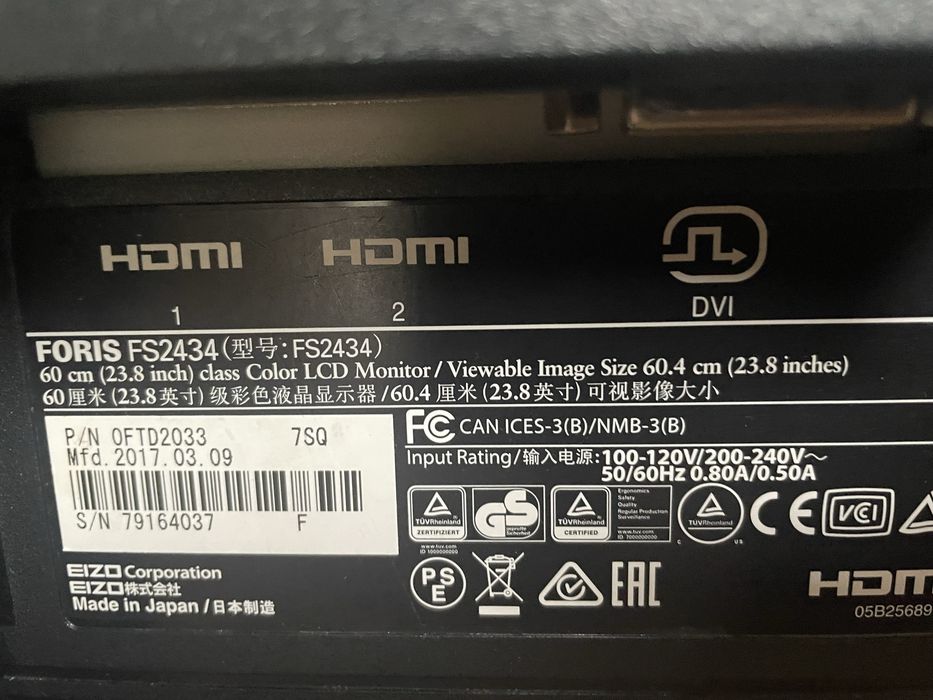 Monitor Eizo 23,8 cala