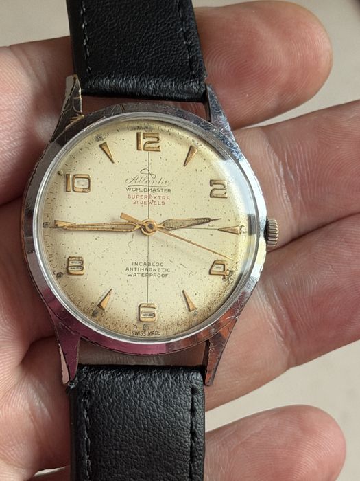 Atlantic Worldmaster Superextra 21 jewels, duzy 38/47mm, sprawny