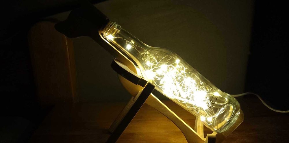 Dekoracja LED Szklane Lampki Pies Smuke