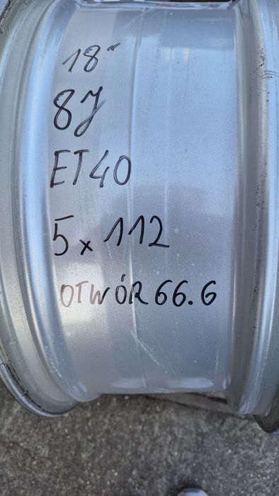 Felgi aluminiowe 18", 5x112, et40,8J. Otwór 66.6.
