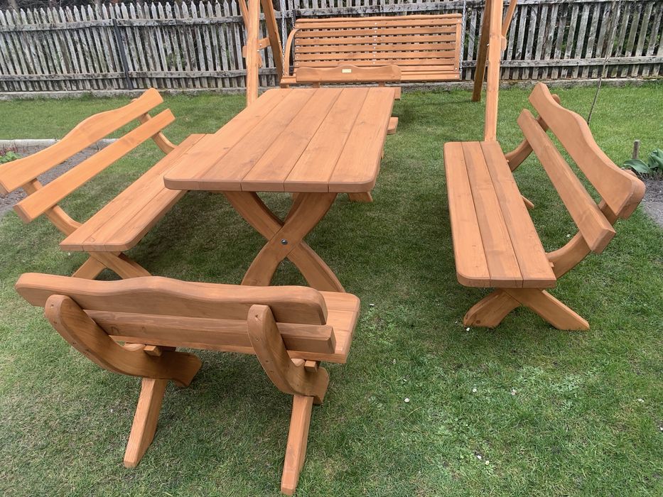 Meble ogrodowe barowe , biesiadne - grube  50 mm.