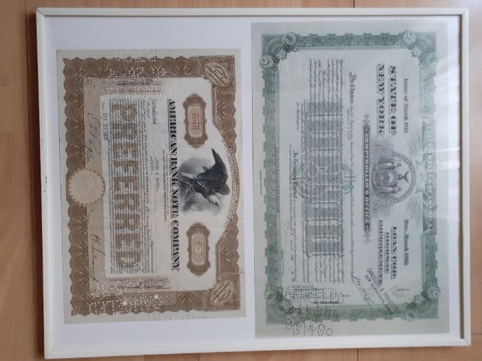Stare Amerykański Akcje i Obligacje - 1936r 1944r dla kolekcjonera-opr