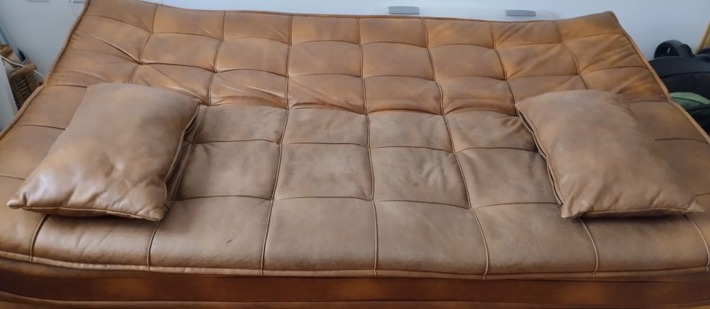 Sofá Cama Castanho vintage