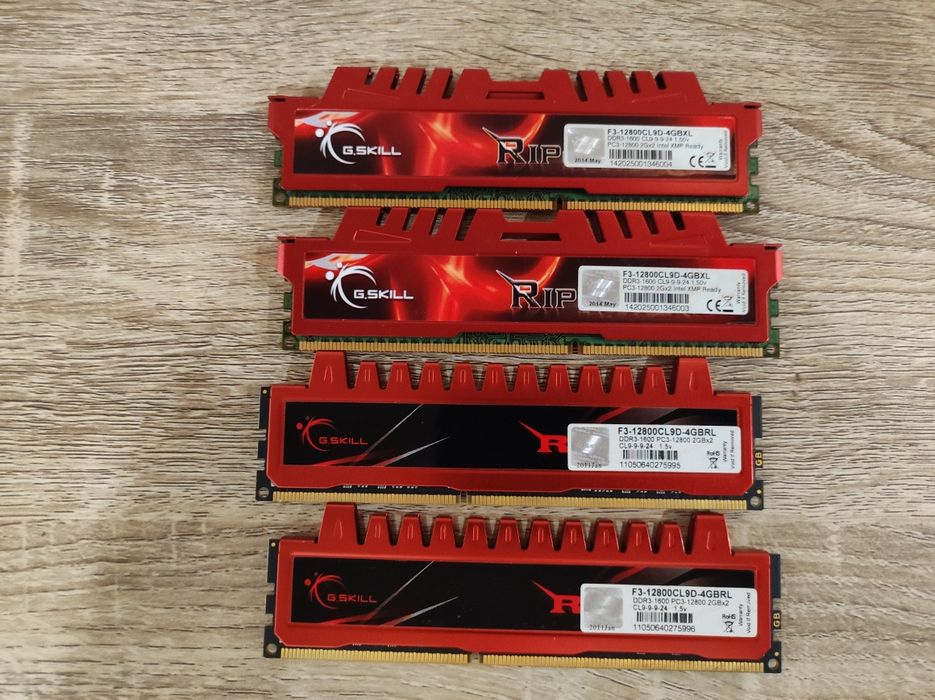 Memórias ddr3 8gb(2GBx4) ripjaw