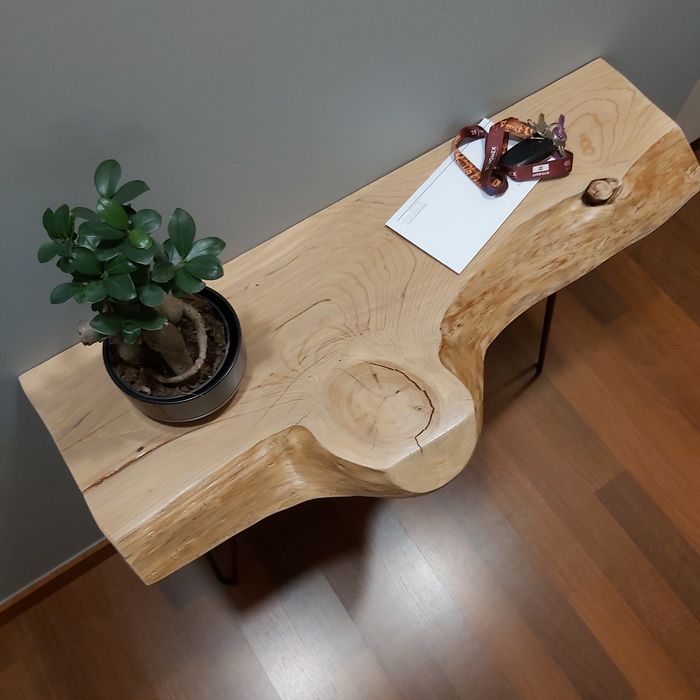 Consola de hall madeira natural 90 x 34 x 74 cm (outras medidas)