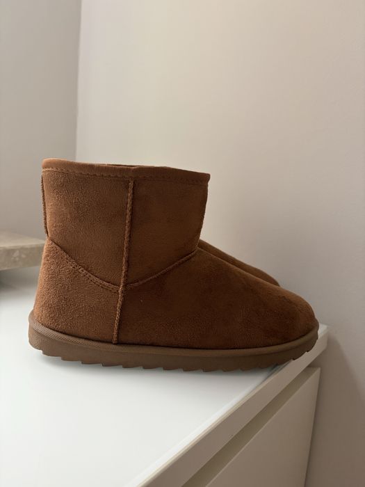 brązowe zimowe botki rozmiar 38