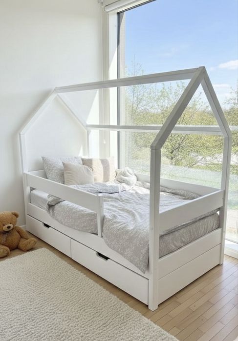 Кроватка детская домик ліжечко дитяче будиночок горище ліжко монтесорі