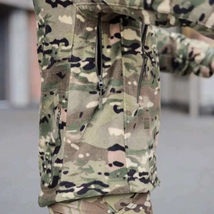 Фліска з капюшоном військова мультикам флисовая флиска флісова кофта с