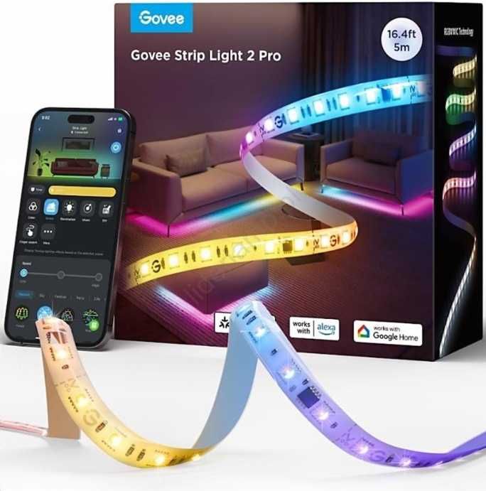 Taśma LED GOVEE 5m WiFi/Bluetooth Strip Lights Pro 2 H61F5