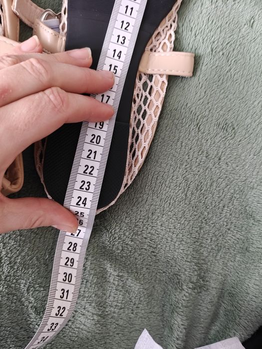 Modne Beżowe Baleriny Siateczkowe Mary