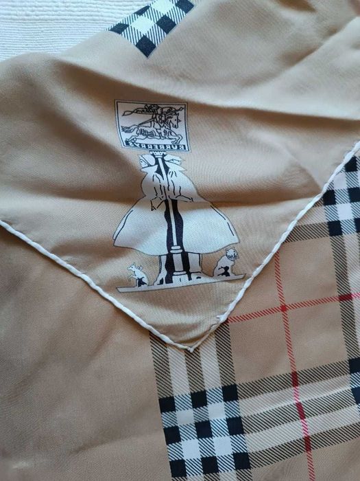 Вінтажна шовкова хустка у клітку Burberry