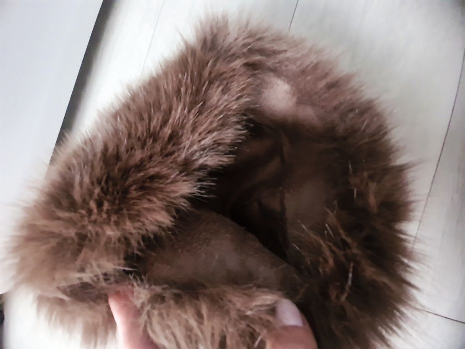 futrzany komplet czapka szal rosyjski styl futro futrzana beret russia