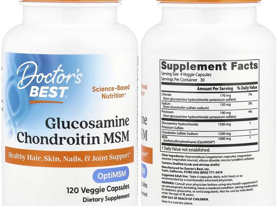 Глюкозамин с хондроитином и МСМ MRM Doctor's Best now foods