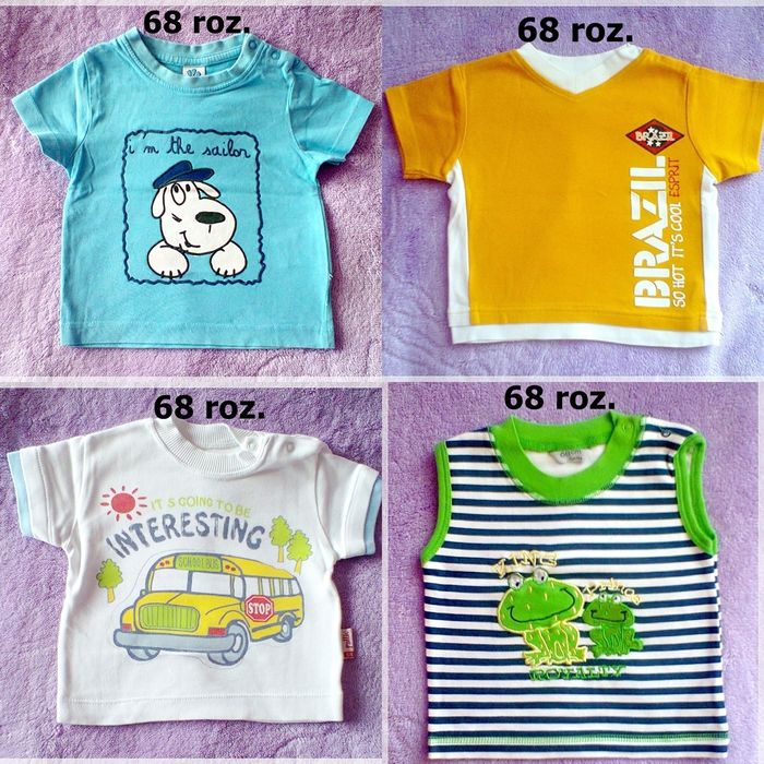 Ubranka 62-68 roz. 3-6 m. Bluzki Body Spodenki Śpiochy Spodnie.