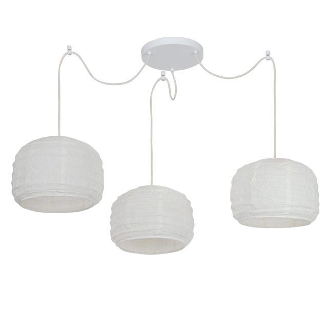 Potrojna lampa wiszaca biala