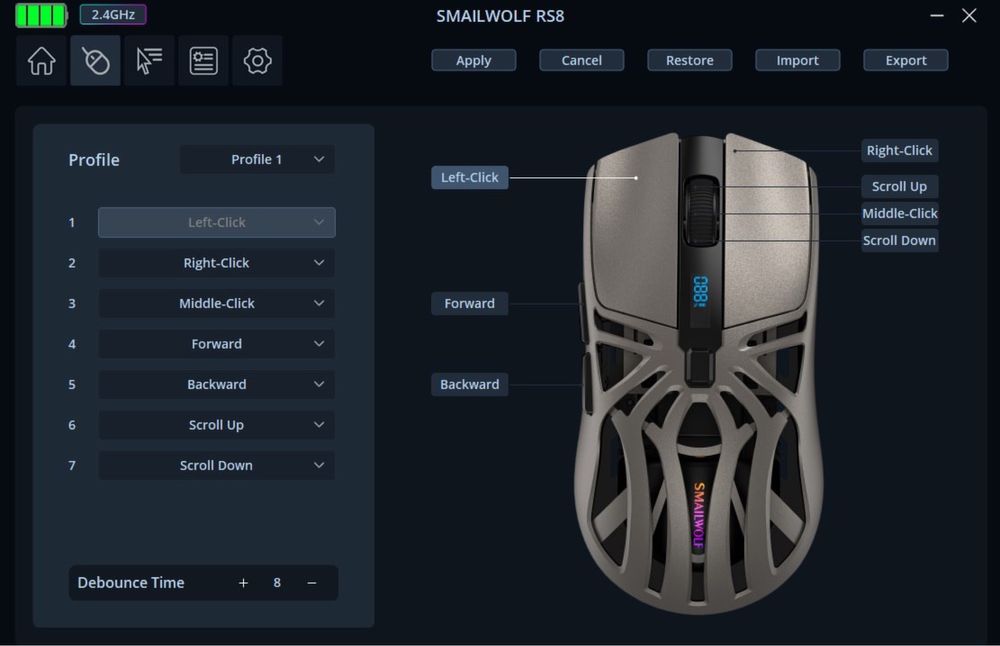 Игровая беспроводная мышь с индикацией заряда! 10 000 DPI