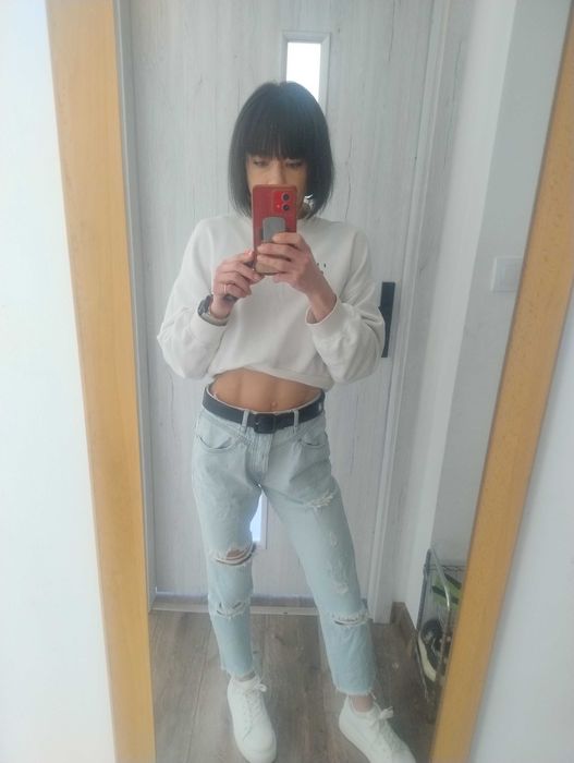 Jeansy z dziurami mum rozmiar 36