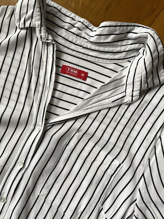 Biala koszula w paski damska