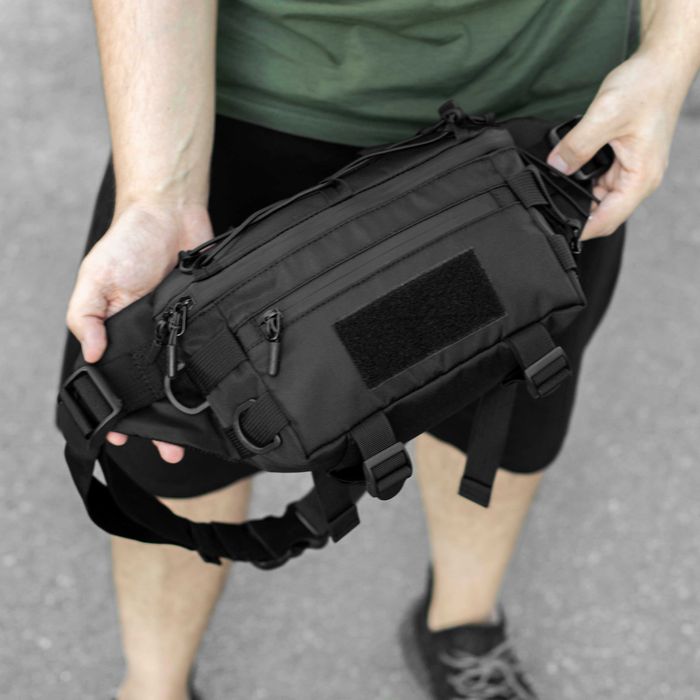 Тактична сумка бананка чоловіча TACTIC 1 поясна на груди з тканини