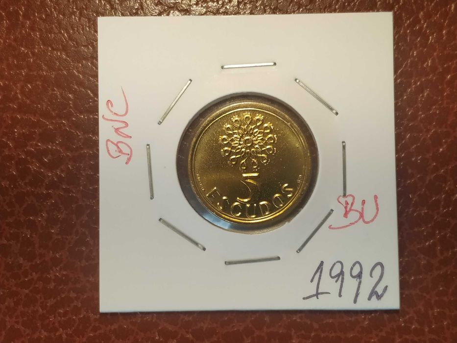 A909 5 Escudos Coin from 1992 BNC - Portugal
