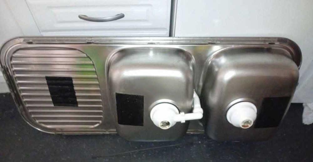 Lava loiça 2 cubas de embutir 1,20x48