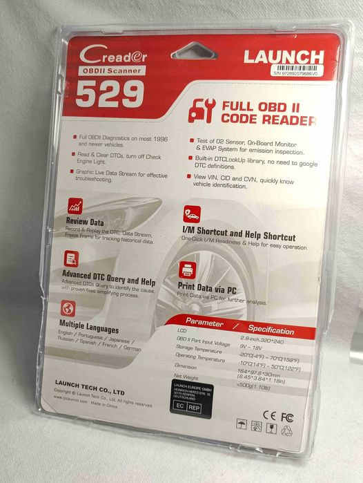 Máquina diagnóstico OBD Launch Creader 529 - Novo e com garantia OBD 2