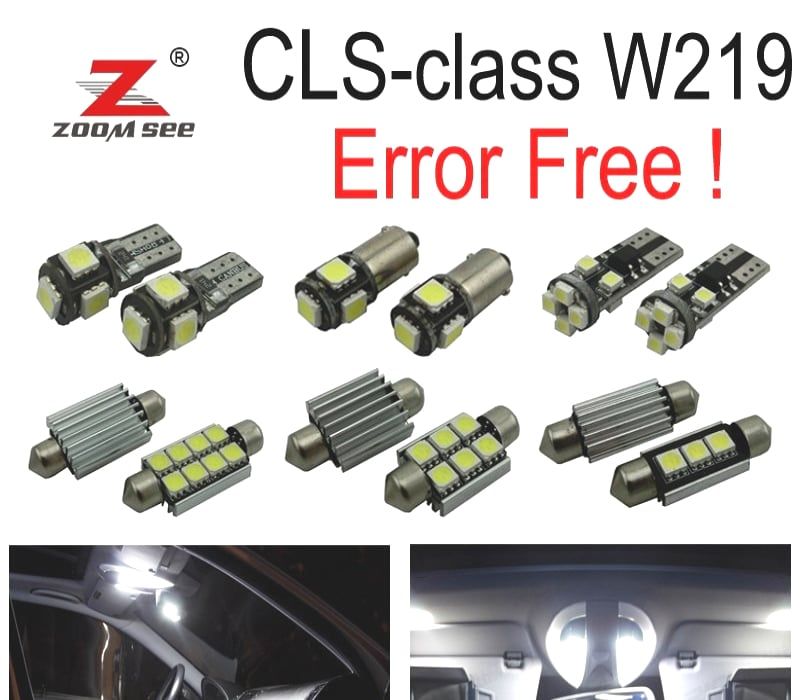 KIT COMPLETO DE 23 LÂMPADAS LED INTERIOR MERCEDES CLS W219 C219 CLS500 CLS550 CLS55 AMG CLS63 AMG 06-10