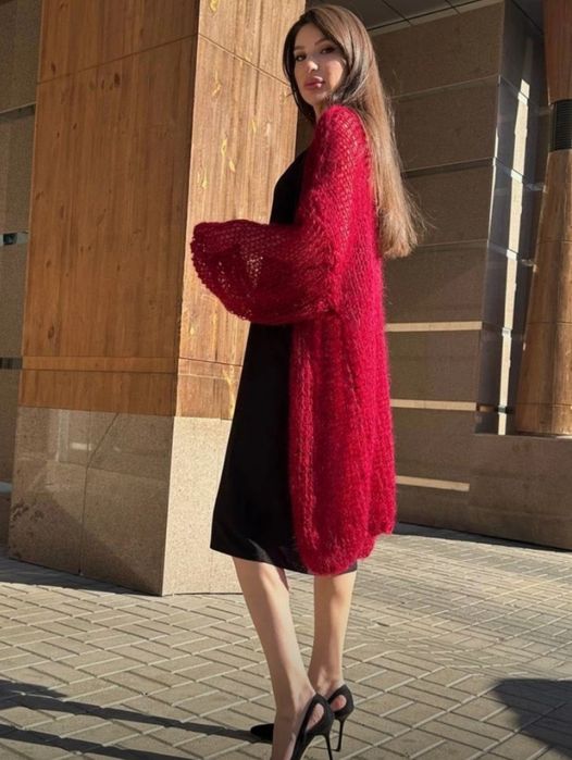 Кардиган , свитерок - паутинка из мохера