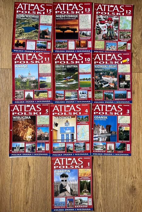 Atlas Polski magazyny 10 sztuk całość