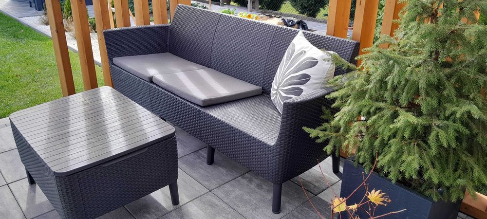 Keter Salemo Sofa ogrodowa 3-Osobowa Grafitowa + stolik za 300 zł
