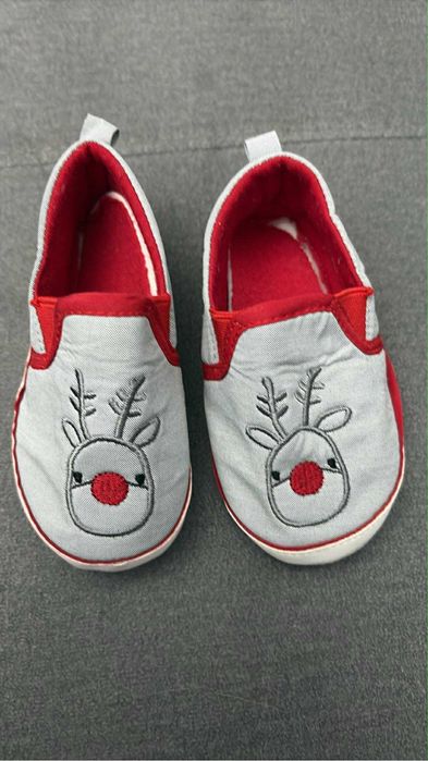 Świąteczne kapcie renifery wkładka 14 cm