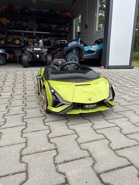 Lamborghini SIAN na akumulator dla dzieci Pilot EVA Wolny Start Audio LED Zielony