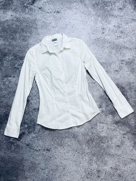 Женская белая молочная рубашка H&M Хs/S оригинал