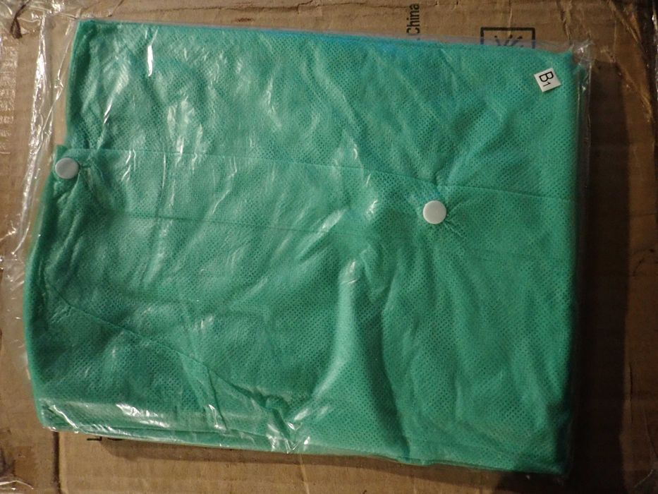 Fartuch laboratoryjny XL polipropylen zielony, 4 zatrzaski