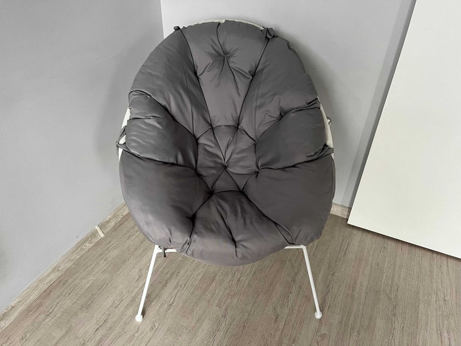 Fotel biały żyłkowy do domu i ogrodu ACAPULCO loft