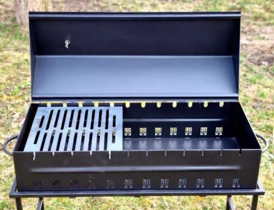 мангал розбірний з кришкою мангал гриль жаровня 4 мм барбекю