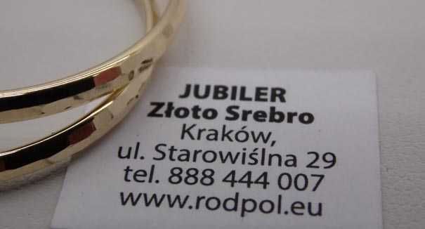 Złote kolczyki diamentowane koła 3,1 cm.