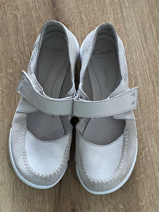 Clarks trigenic 38 beżowe buty damskie rzepy