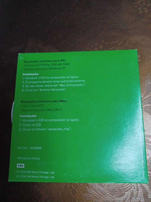CD - ROM - António Variações Edição Exclusiva Ano de 2006