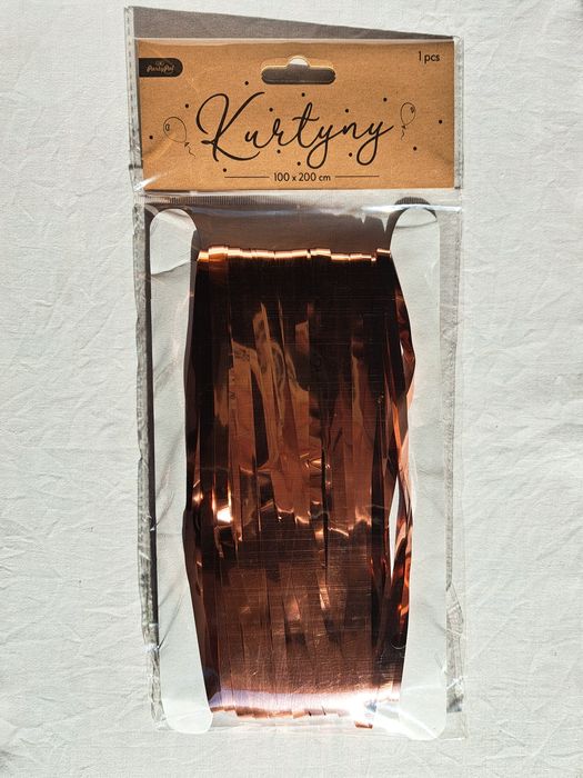 kurtyna paskowa na imprezę - złoto pomarańczowa 100cm x 200cm