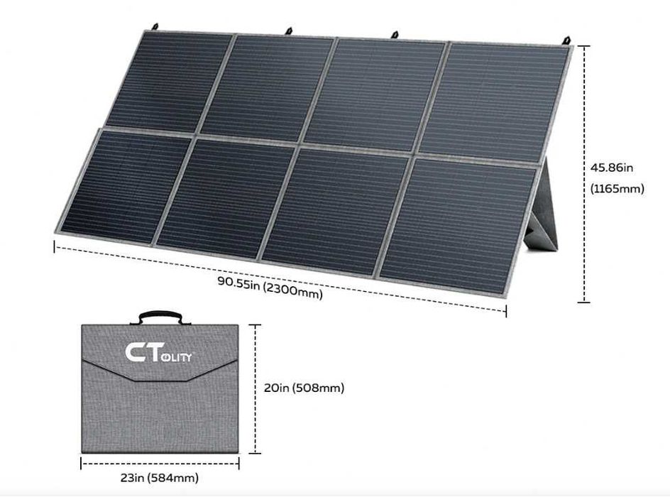 Painel Solar Dobrável 400W 41V - 48.4V Monocristalino IP65