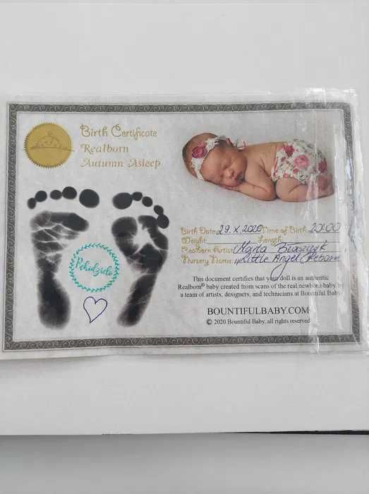 lalka reborn modelu Realborn Autumn Asleep