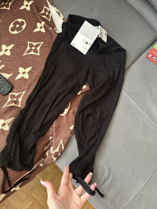 Legginsy spodnie 3/4 damskie ze ściągaczami rybaczki