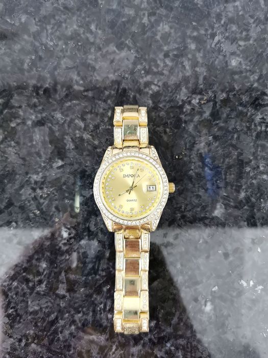 Relógio Vintage Emporia com Bracelete Dourada