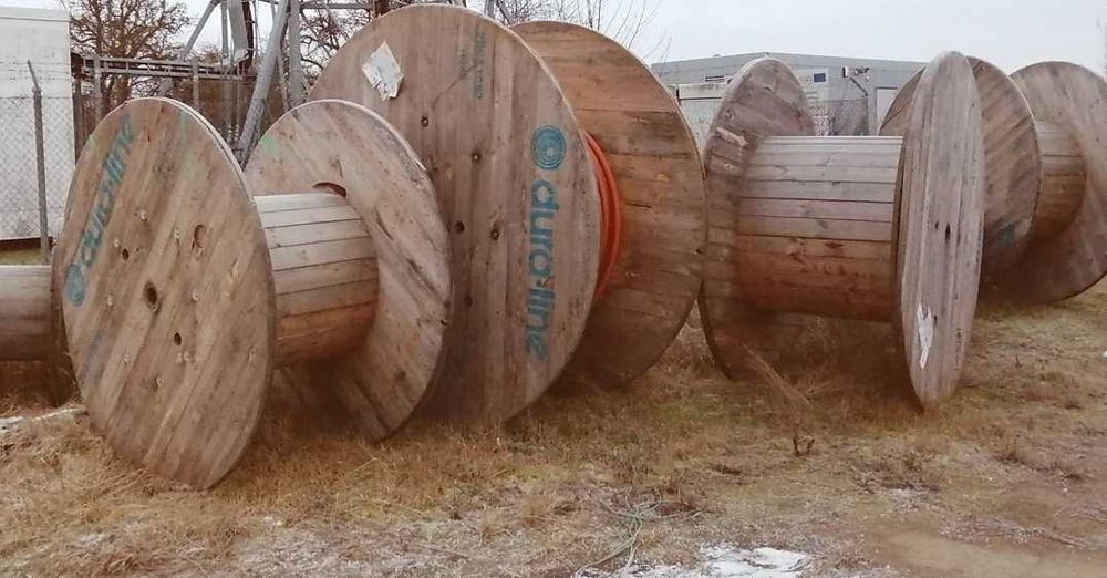 Bęben drewniany 170cm duży kablowy stół ogrodowy średnica fi 170 240 szpula