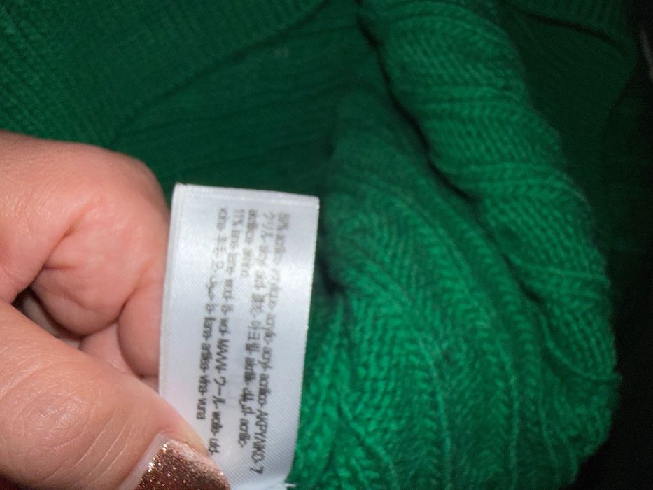 Ciepły zielony sweter Zara roz. S