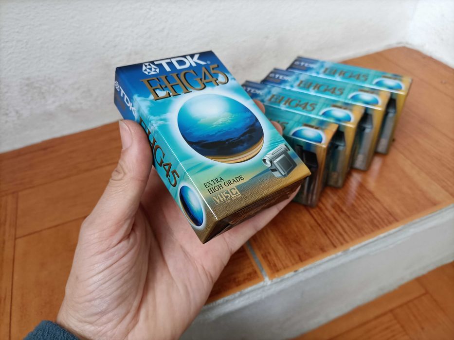 5 cassetes de vídeo TDK EHG45 VHS-C novas
