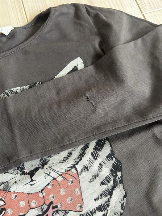 Bluzka z kotkiem 122/128 H&M